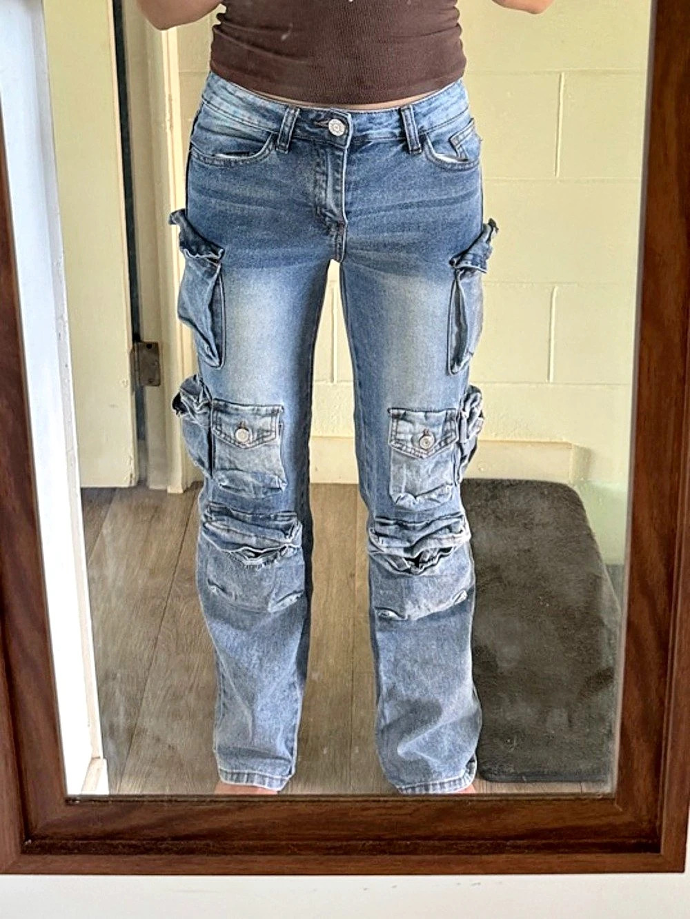 Women's Blue Cargo Jeans